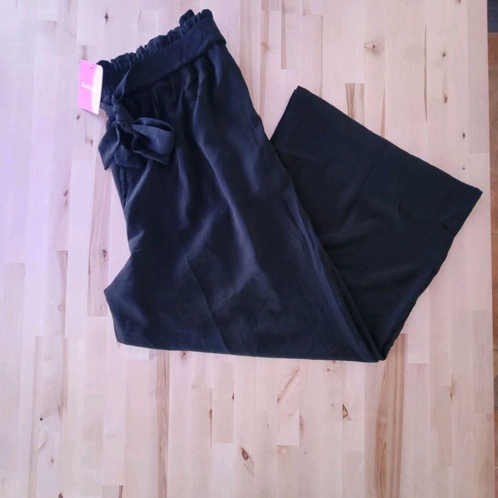 Womens Wide Leg Palazzo Pants SZ 3X Black NEW Dressy Career BOHO